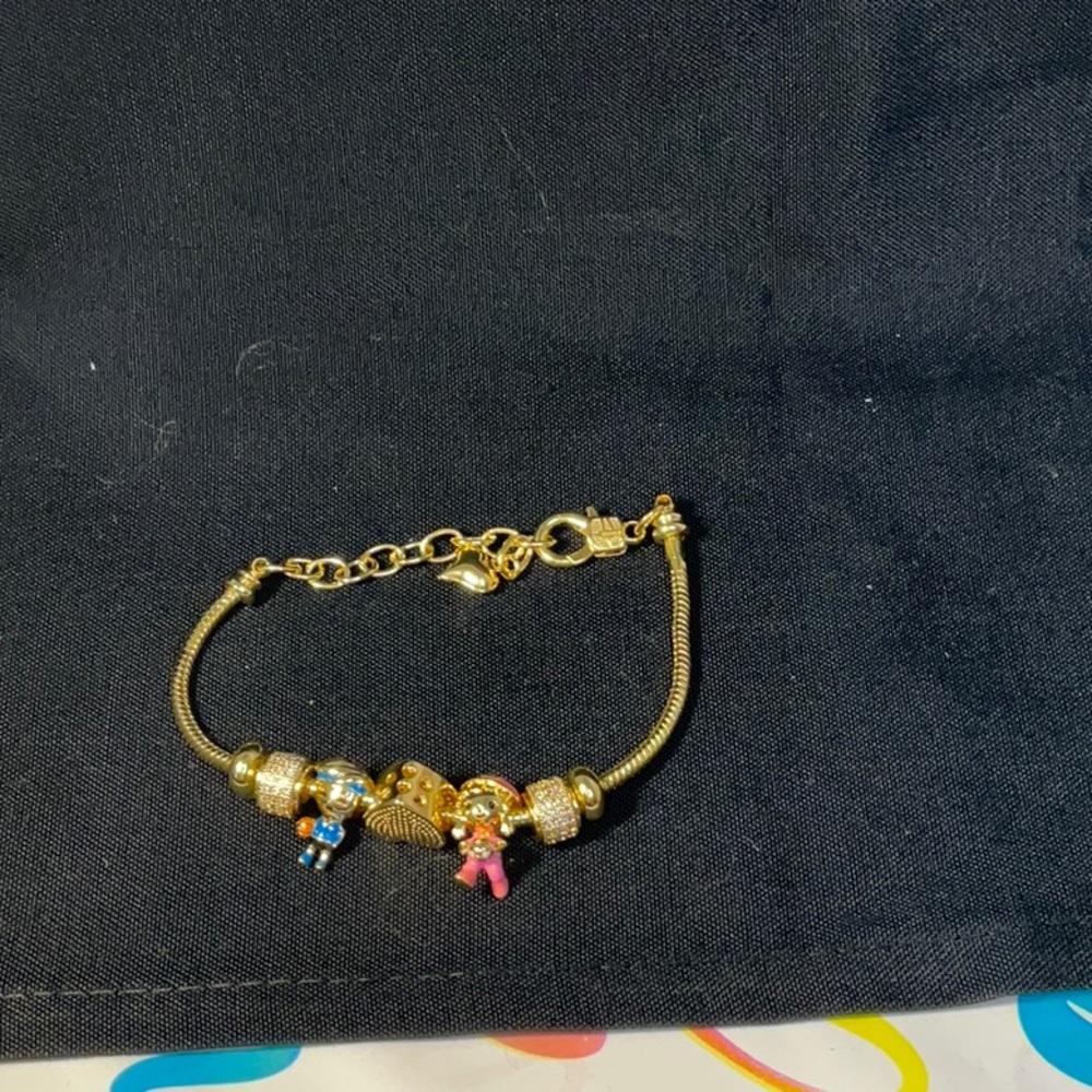 Charming Gold Bracelet with Colorful Charms